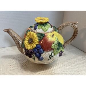 VTG Tommy China Ceramic Teapot, Teacup & Plate, Sunflower‎ & Fruit Design, Japan